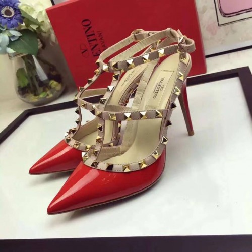 Valentino rockstud red patent leather